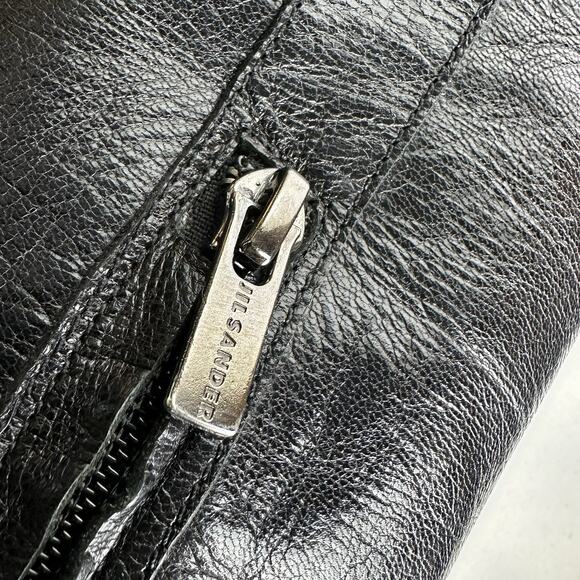 Jil Sander Black Leather Mid Calf Platform Heel Boots EU Size 38 - Picture 11 of 12